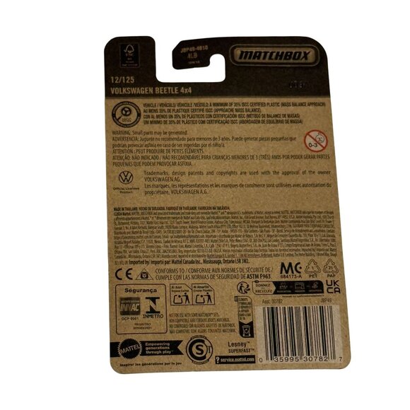 Matchbox 2024 Volkswagen Beetle 4x4 12/125 – Blue Off-Road New on Card - Picture 5 of 5